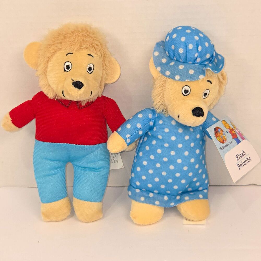 The Berenstain Bears Brother Bear & Mama Bear Plush Stuffed Animals Lot 2003